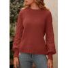 imagePRETTYGARDEN Womens Fall 2025 Pullover Sweater Casual Long Sleeve Loose Chunky Knit Tops Blouse Winter Fashion ClothingBrick Red