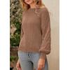 imagePRETTYGARDEN Womens Fall 2025 Pullover Sweater Casual Long Sleeve Loose Chunky Knit Tops Blouse Winter Fashion ClothingCamel