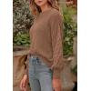 imagePRETTYGARDEN Womens Fall 2025 Pullover Sweater Casual Long Sleeve Loose Chunky Knit Tops Blouse Winter Fashion ClothingCamel