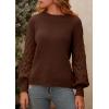 imagePRETTYGARDEN Womens Fall 2025 Pullover Sweater Casual Long Sleeve Loose Chunky Knit Tops Blouse Winter Fashion ClothingCoffee