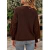 imagePRETTYGARDEN Womens Fall 2025 Pullover Sweater Casual Long Sleeve Loose Chunky Knit Tops Blouse Winter Fashion ClothingCoffee