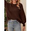 imagePRETTYGARDEN Womens Fall 2025 Pullover Sweater Casual Long Sleeve Loose Chunky Knit Tops Blouse Winter Fashion ClothingCoffee