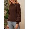 imagePRETTYGARDEN Womens Fall 2025 Pullover Sweater Casual Long Sleeve Loose Chunky Knit Tops Blouse Winter Fashion ClothingCoffee