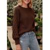 imagePRETTYGARDEN Womens Fall 2025 Pullover Sweater Casual Long Sleeve Loose Chunky Knit Tops Blouse Winter Fashion ClothingCoffee