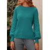 imagePRETTYGARDEN Womens Fall 2025 Pullover Sweater Casual Long Sleeve Loose Chunky Knit Tops Blouse Winter Fashion ClothingGreen