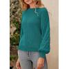 imagePRETTYGARDEN Womens Fall 2025 Pullover Sweater Casual Long Sleeve Loose Chunky Knit Tops Blouse Winter Fashion ClothingGreen