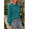 imagePRETTYGARDEN Womens Fall 2025 Pullover Sweater Casual Long Sleeve Loose Chunky Knit Tops Blouse Winter Fashion ClothingGreen