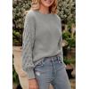 imagePRETTYGARDEN Womens Fall 2025 Pullover Sweater Casual Long Sleeve Loose Chunky Knit Tops Blouse Winter Fashion ClothingGrey