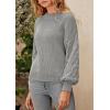 imagePRETTYGARDEN Womens Fall 2025 Pullover Sweater Casual Long Sleeve Loose Chunky Knit Tops Blouse Winter Fashion ClothingGrey