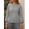 imagePRETTYGARDEN Womens Fall 2025 Pullover Sweater Casual Long Sleeve Loose Chunky Knit Tops Blouse Winter Fashion ClothingGrey