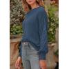 imagePRETTYGARDEN Womens Fall 2025 Pullover Sweater Casual Long Sleeve Loose Chunky Knit Tops Blouse Winter Fashion ClothingGrey Blue