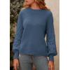imagePRETTYGARDEN Womens Fall 2025 Pullover Sweater Casual Long Sleeve Loose Chunky Knit Tops Blouse Winter Fashion ClothingGrey Blue