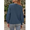 imagePRETTYGARDEN Womens Fall 2025 Pullover Sweater Casual Long Sleeve Loose Chunky Knit Tops Blouse Winter Fashion ClothingGrey Blue