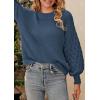 imagePRETTYGARDEN Womens Fall 2025 Pullover Sweater Casual Long Sleeve Loose Chunky Knit Tops Blouse Winter Fashion ClothingGrey Blue