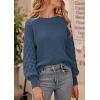 imagePRETTYGARDEN Womens Fall 2025 Pullover Sweater Casual Long Sleeve Loose Chunky Knit Tops Blouse Winter Fashion ClothingGrey Blue