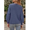 imagePRETTYGARDEN Womens Fall 2025 Pullover Sweater Casual Long Sleeve Loose Chunky Knit Tops Blouse Winter Fashion ClothingHaze Blue