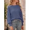 imagePRETTYGARDEN Womens Fall 2025 Pullover Sweater Casual Long Sleeve Loose Chunky Knit Tops Blouse Winter Fashion ClothingHaze Blue