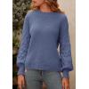 imagePRETTYGARDEN Womens Fall 2025 Pullover Sweater Casual Long Sleeve Loose Chunky Knit Tops Blouse Winter Fashion ClothingHaze Blue