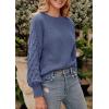 imagePRETTYGARDEN Womens Fall 2025 Pullover Sweater Casual Long Sleeve Loose Chunky Knit Tops Blouse Winter Fashion ClothingHaze Blue