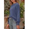 imagePRETTYGARDEN Womens Fall 2025 Pullover Sweater Casual Long Sleeve Loose Chunky Knit Tops Blouse Winter Fashion ClothingHaze Blue