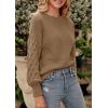 imagePRETTYGARDEN Womens Fall 2025 Pullover Sweater Casual Long Sleeve Loose Chunky Knit Tops Blouse Winter Fashion ClothingKhaki