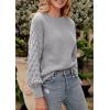 imagePRETTYGARDEN Womens Fall 2025 Pullover Sweater Casual Long Sleeve Loose Chunky Knit Tops Blouse Winter Fashion ClothingLight Grey
