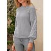 imagePRETTYGARDEN Womens Fall 2025 Pullover Sweater Casual Long Sleeve Loose Chunky Knit Tops Blouse Winter Fashion ClothingLight Grey