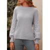 imagePRETTYGARDEN Womens Fall 2025 Pullover Sweater Casual Long Sleeve Loose Chunky Knit Tops Blouse Winter Fashion ClothingLight Grey