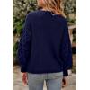 imagePRETTYGARDEN Womens Fall 2025 Pullover Sweater Casual Long Sleeve Loose Chunky Knit Tops Blouse Winter Fashion ClothingNavy
