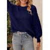imagePRETTYGARDEN Womens Fall 2025 Pullover Sweater Casual Long Sleeve Loose Chunky Knit Tops Blouse Winter Fashion ClothingNavy