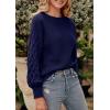 imagePRETTYGARDEN Womens Fall 2025 Pullover Sweater Casual Long Sleeve Loose Chunky Knit Tops Blouse Winter Fashion ClothingNavy
