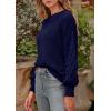 imagePRETTYGARDEN Womens Fall 2025 Pullover Sweater Casual Long Sleeve Loose Chunky Knit Tops Blouse Winter Fashion ClothingNavy