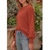 imagePRETTYGARDEN Womens Fall 2025 Pullover Sweater Casual Long Sleeve Loose Chunky Knit Tops Blouse Winter Fashion ClothingOrange