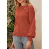 imagePRETTYGARDEN Womens Fall 2025 Pullover Sweater Casual Long Sleeve Loose Chunky Knit Tops Blouse Winter Fashion ClothingOrange