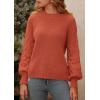 imagePRETTYGARDEN Womens Fall 2025 Pullover Sweater Casual Long Sleeve Loose Chunky Knit Tops Blouse Winter Fashion ClothingOrange