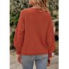 imagePRETTYGARDEN Womens Fall 2025 Pullover Sweater Casual Long Sleeve Loose Chunky Knit Tops Blouse Winter Fashion ClothingOrange