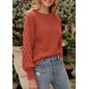 imagePRETTYGARDEN Womens Fall 2025 Pullover Sweater Casual Long Sleeve Loose Chunky Knit Tops Blouse Winter Fashion ClothingOrange