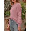 imagePRETTYGARDEN Womens Fall 2025 Pullover Sweater Casual Long Sleeve Loose Chunky Knit Tops Blouse Winter Fashion ClothingPink