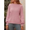 imagePRETTYGARDEN Womens Fall 2025 Pullover Sweater Casual Long Sleeve Loose Chunky Knit Tops Blouse Winter Fashion ClothingPink
