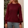 imagePRETTYGARDEN Womens Fall 2025 Pullover Sweater Casual Long Sleeve Loose Chunky Knit Tops Blouse Winter Fashion ClothingRed