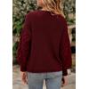 imagePRETTYGARDEN Womens Fall 2025 Pullover Sweater Casual Long Sleeve Loose Chunky Knit Tops Blouse Winter Fashion ClothingRed