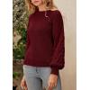 imagePRETTYGARDEN Womens Fall 2025 Pullover Sweater Casual Long Sleeve Loose Chunky Knit Tops Blouse Winter Fashion ClothingRed