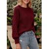 imagePRETTYGARDEN Womens Fall 2025 Pullover Sweater Casual Long Sleeve Loose Chunky Knit Tops Blouse Winter Fashion ClothingRed
