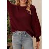 imagePRETTYGARDEN Womens Fall 2025 Pullover Sweater Casual Long Sleeve Loose Chunky Knit Tops Blouse Winter Fashion ClothingRed