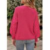 imagePRETTYGARDEN Womens Fall 2025 Pullover Sweater Casual Long Sleeve Loose Chunky Knit Tops Blouse Winter Fashion ClothingRose Red