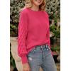 imagePRETTYGARDEN Womens Fall 2025 Pullover Sweater Casual Long Sleeve Loose Chunky Knit Tops Blouse Winter Fashion ClothingRose Red
