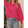 imagePRETTYGARDEN Womens Fall 2025 Pullover Sweater Casual Long Sleeve Loose Chunky Knit Tops Blouse Winter Fashion ClothingRose Red