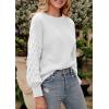 imagePRETTYGARDEN Womens Fall 2025 Pullover Sweater Casual Long Sleeve Loose Chunky Knit Tops Blouse Winter Fashion ClothingWhite