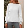 imagePRETTYGARDEN Womens Fall 2025 Pullover Sweater Casual Long Sleeve Loose Chunky Knit Tops Blouse Winter Fashion ClothingWhite