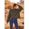imagePRETTYGARDEN Womens Fall Oversized Pullover Sweaters Casual Crewneck Long Sleeve Chunky Cable Knit Tops Winter ClothingArmy Green